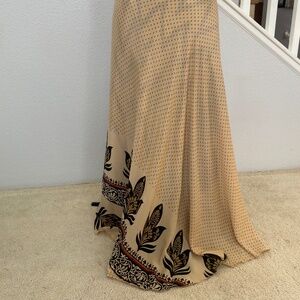 Reversible, dual-pattern Indian silk wrap skirt with maroon lightning design